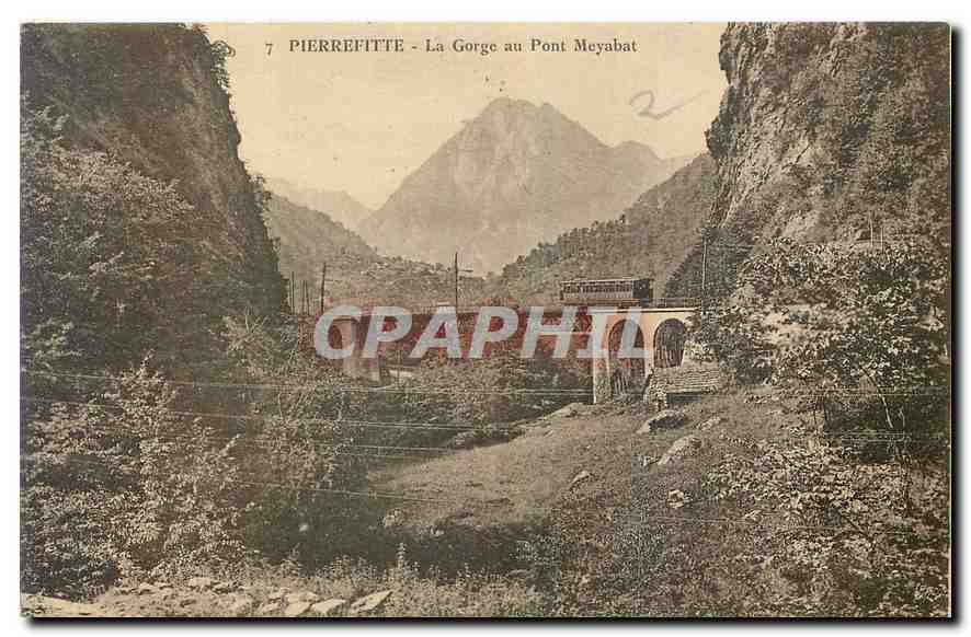 CPA Pierrefitte La Gorge au Pont Meyabat Funiculaire Train