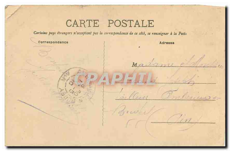 CPA Aix les Bains Grand Port et la Dend du Chat  — Verso