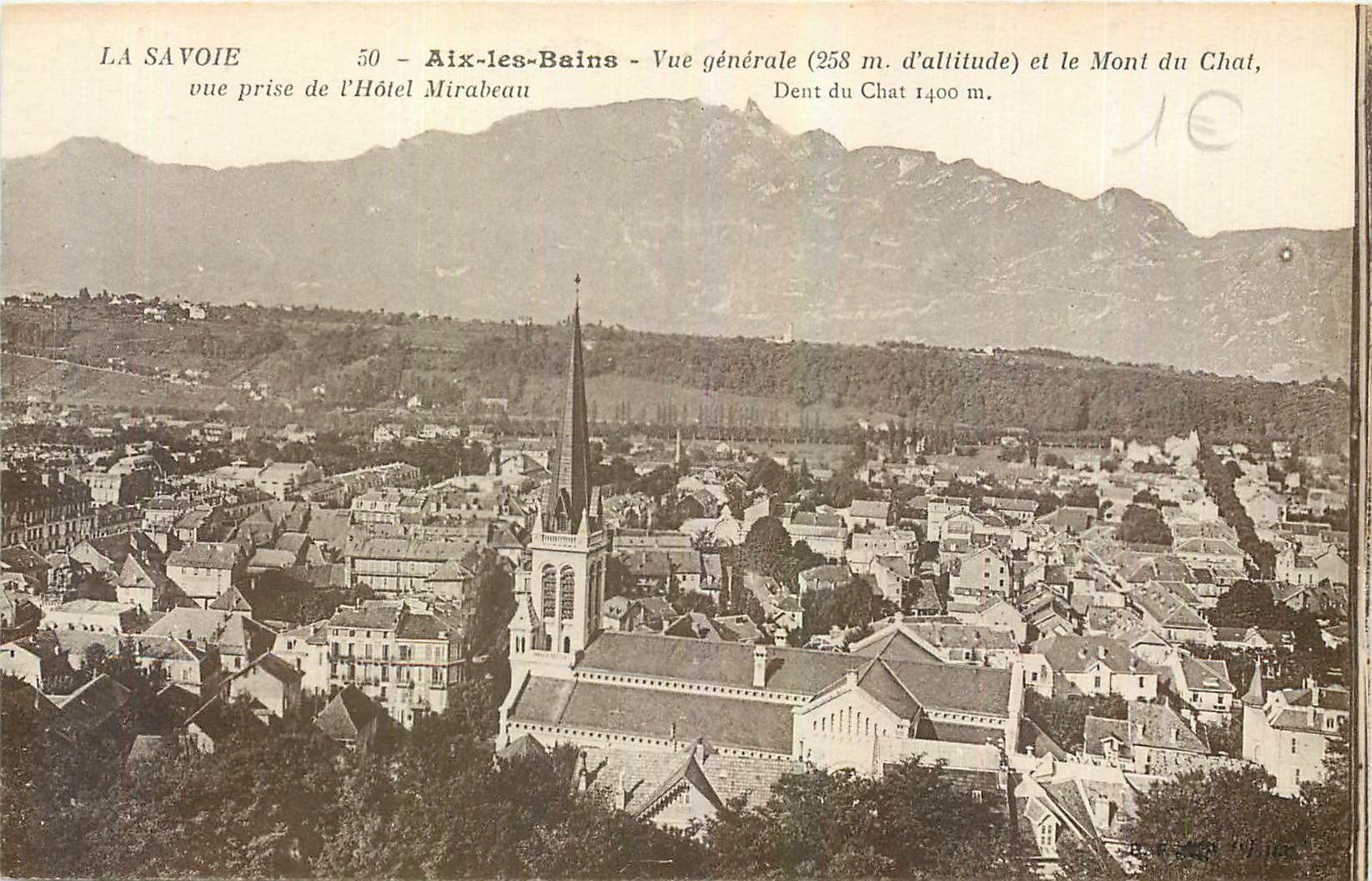 CPA Aix les Bains Vue generale et le Mont du Chat 