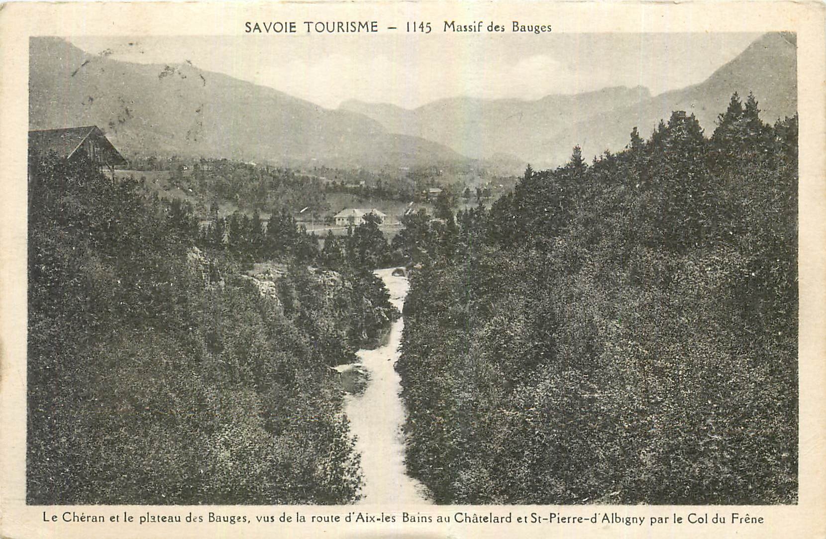CPA Savoie Tourisme Massif des Bauges vus de la route d'Aix les Bains au Chatelard et St Pierre d'Al