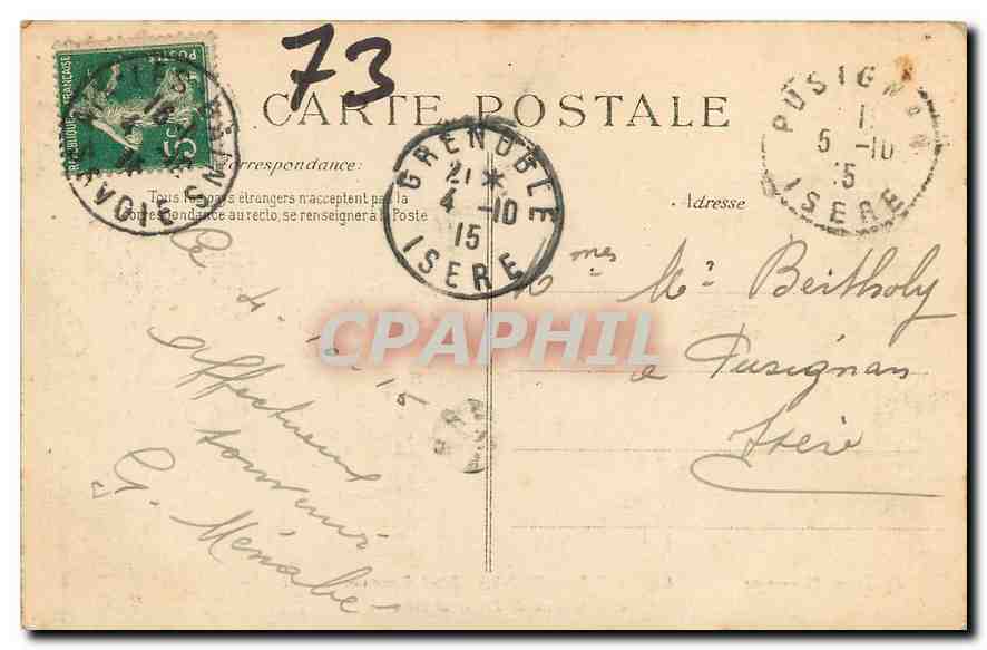 CPA Aix les Bains Hotel Besancon et le Chemin de Fer cremaillere Funiculaire Train — Rückseite