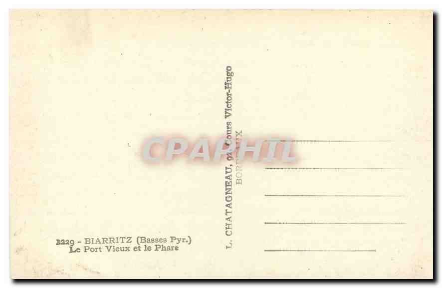 CPA Biarritz Basses Pyr Le Port Vieux et le Phare  — Rückseite