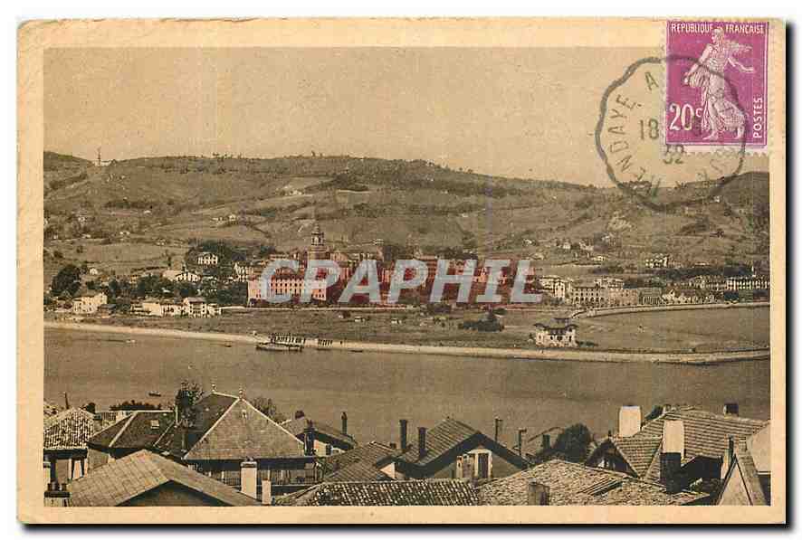 CPA Hendaye B P Fuenterrabia Espagne Vue prise de Hendaye 