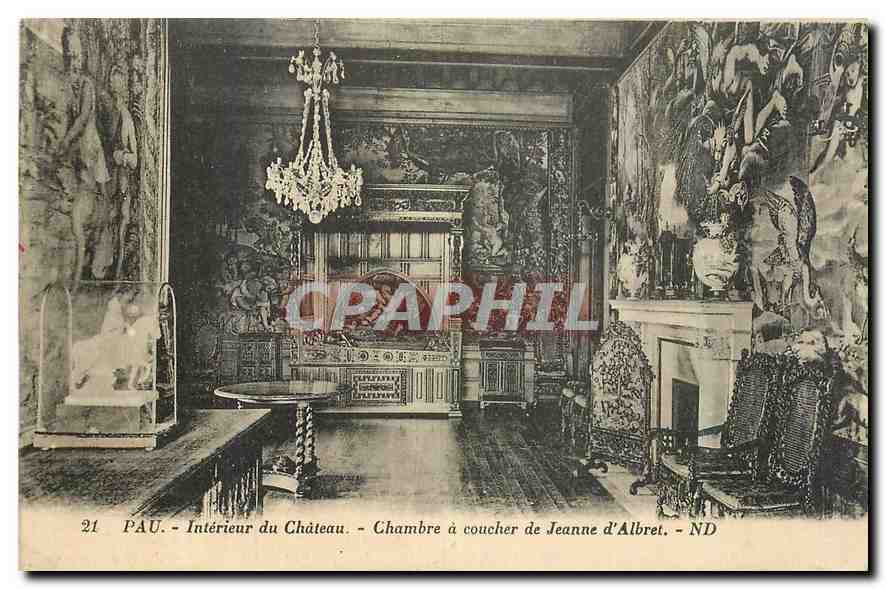 CPA Pau Interieur du Chateau Chambre a coucher de Jeanne d'Albert 
