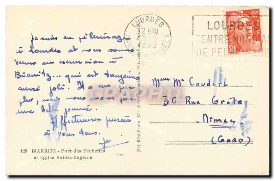 CPA Biarritz Vue generale de la Plage  — Rückseite