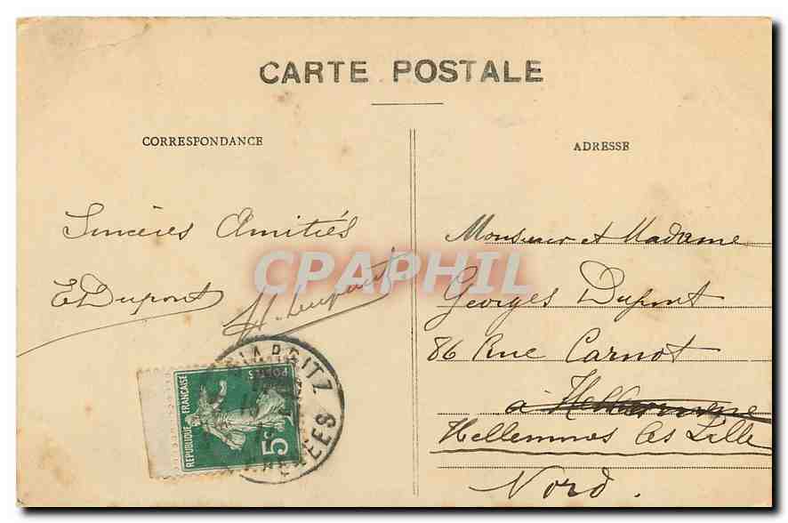 CPA Biarritz Les Bains du Port Vieux et Villas  — Verso