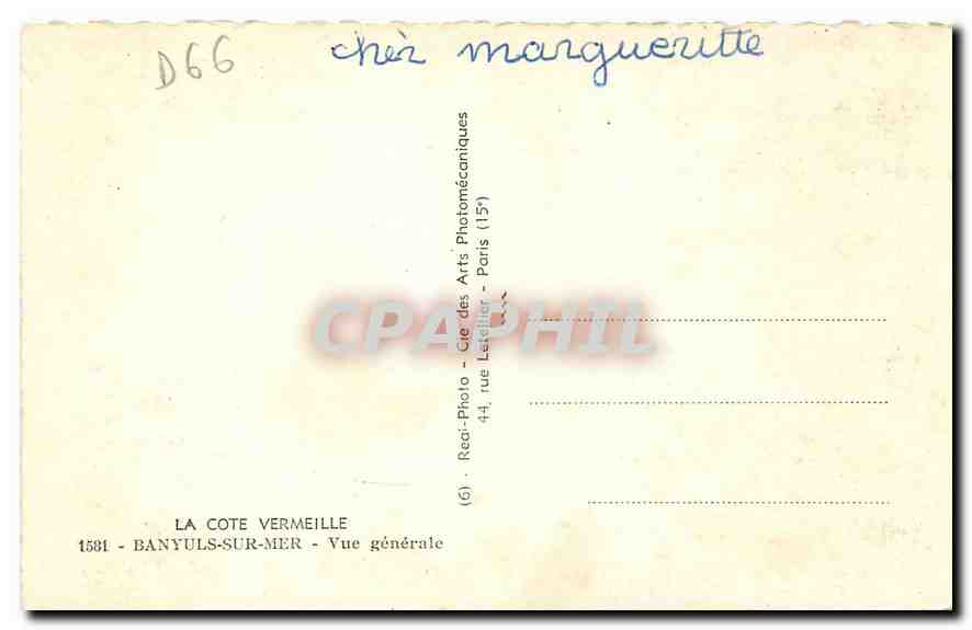 Banyuls-sur-Mer — Vue générale — Cie des Arts Photomécaniques — Rückseite