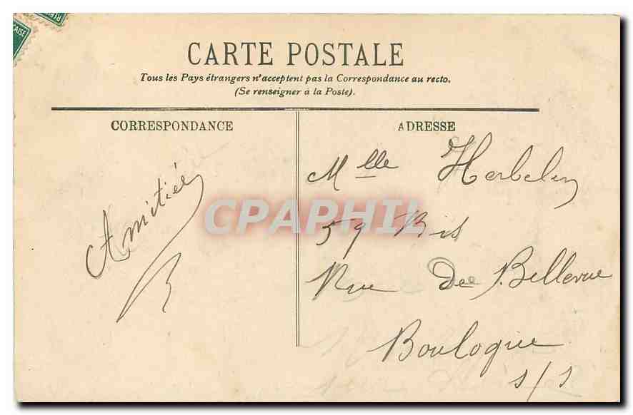 CPA Biarritz La Cote des Basques par gros temps  — Rückseite