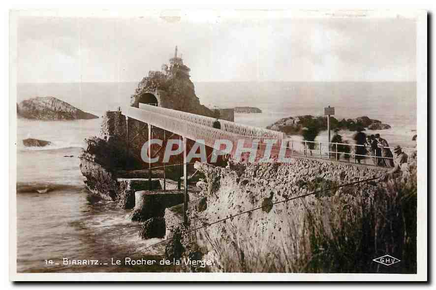 CPA Biarritz le Rocher de la Vierge 