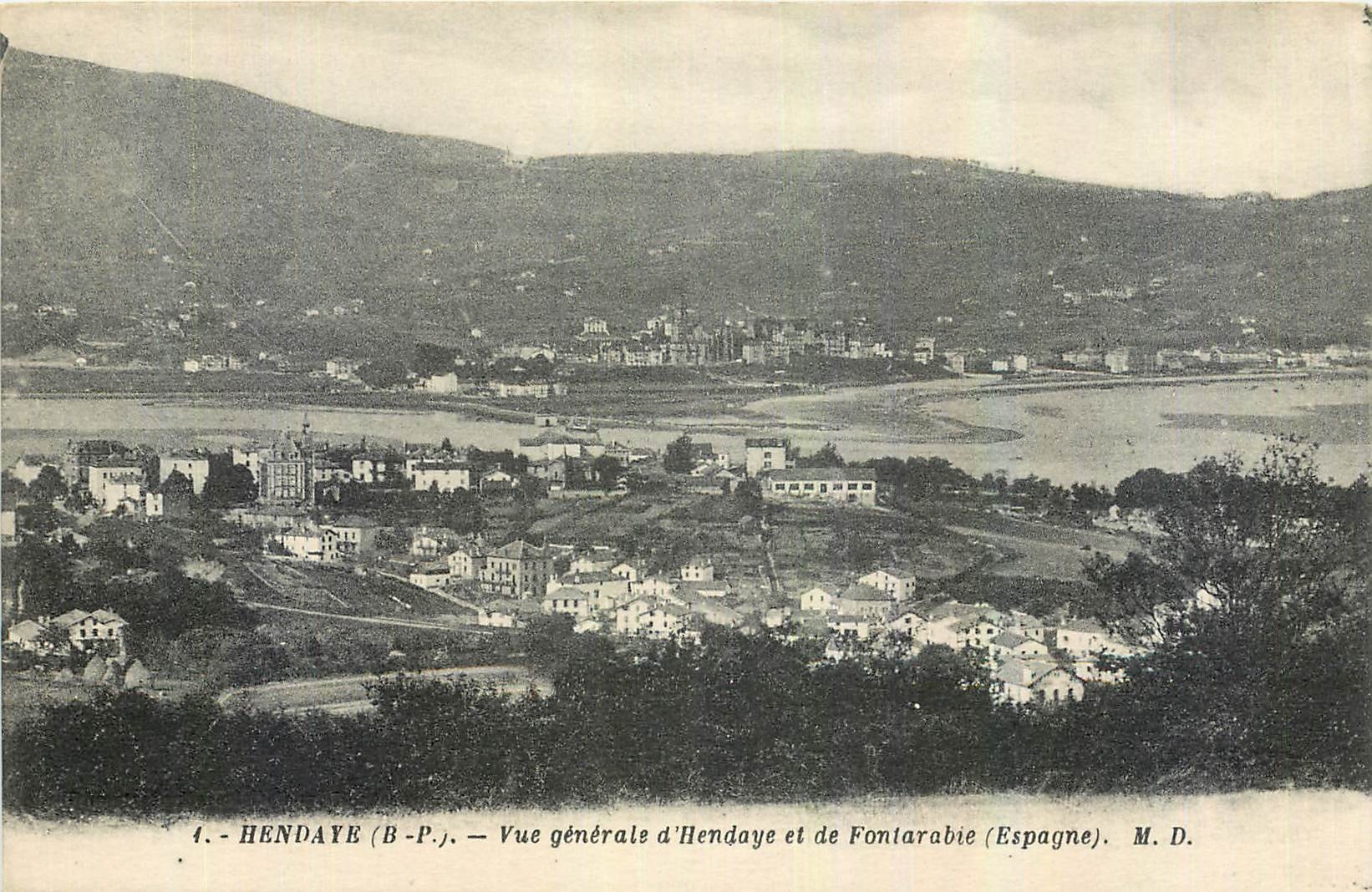 Hendaye (B-P.J.) — Vue générale d'Hendaye et de Fontarabie (Espagne) — M. D.