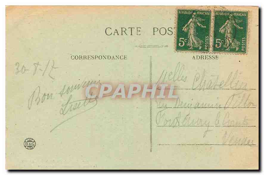 CPA Route de Cauterets a Pierrefitte le pont de Meyaba le Peguere  — Rückseite