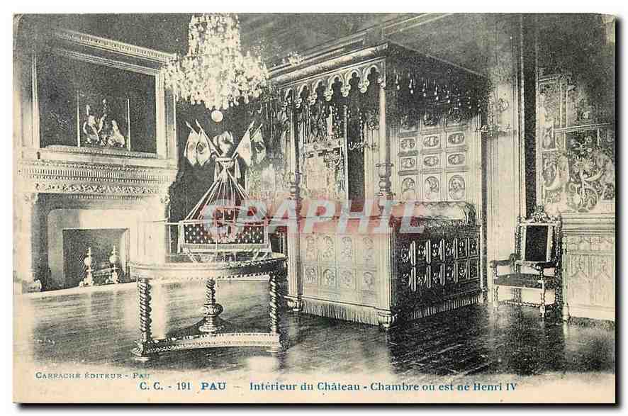 CPA Pau Interieur du Chateau Chambre ou est ne Henri IV 