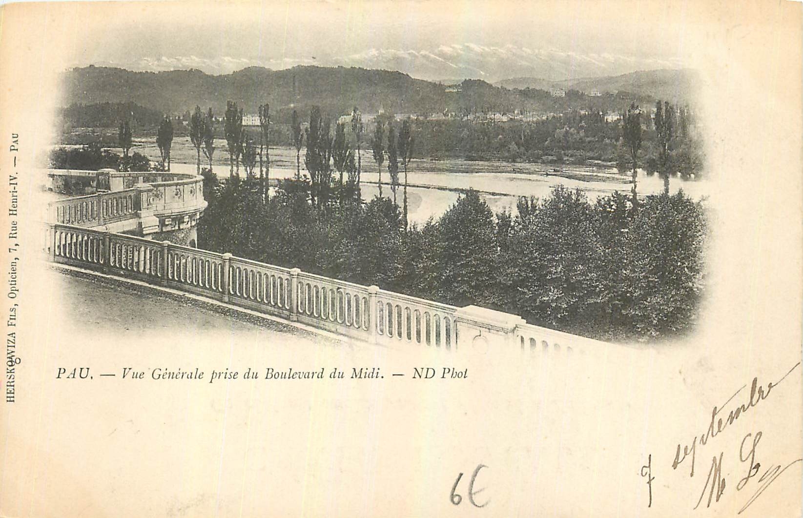 CPA Pau vue generale prise du Boulevard du Midi 