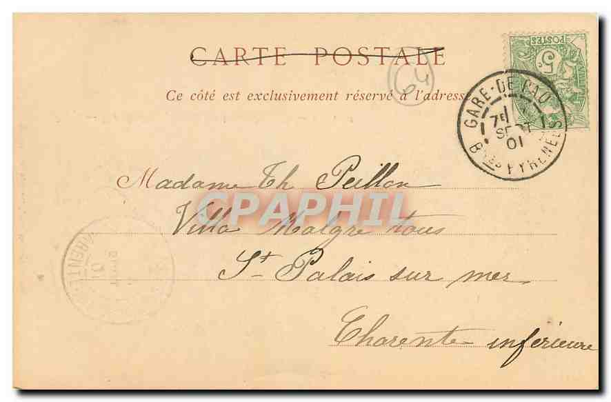 CPA Pau vue generale prise du Boulevard du Midi  — Rückseite