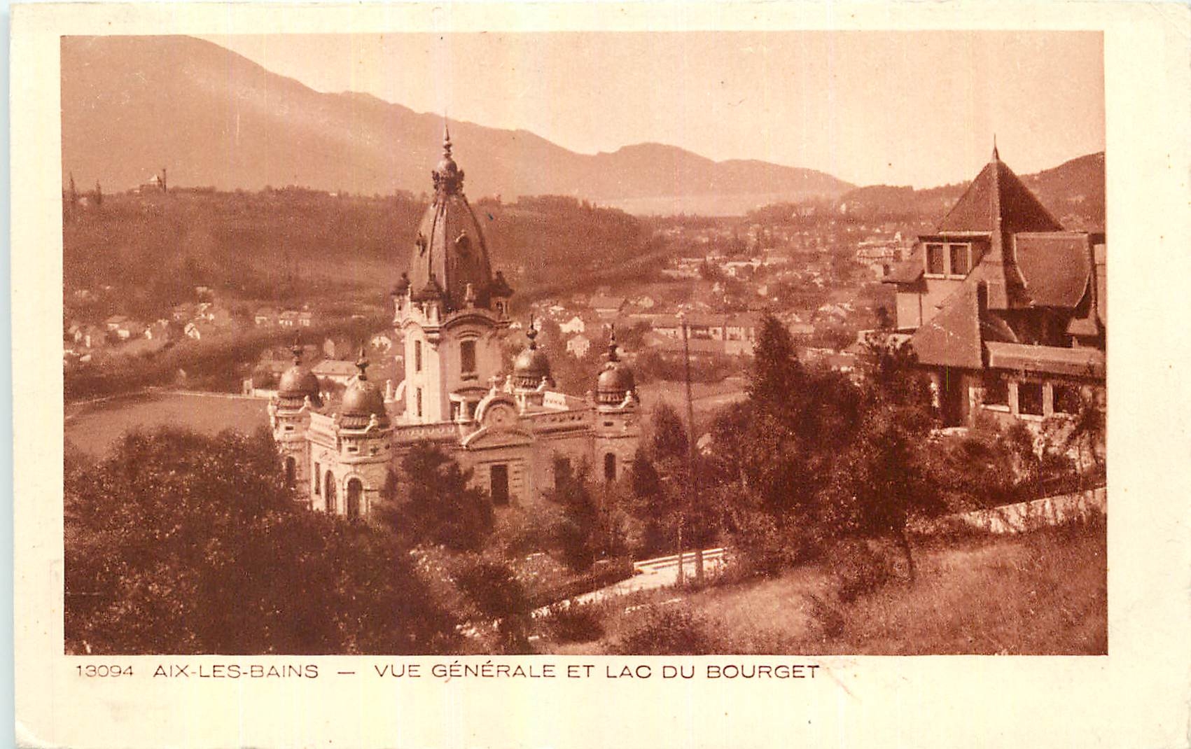 CPA Aix les Bains vue generale et lac du Bourget 