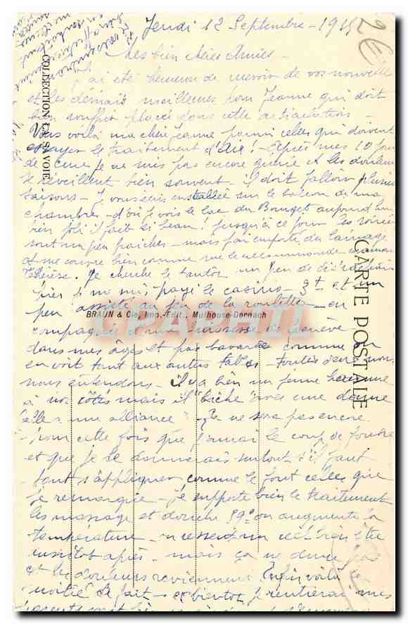 CPA Aix les Bains vue generale et lac du Bourget  — Verso