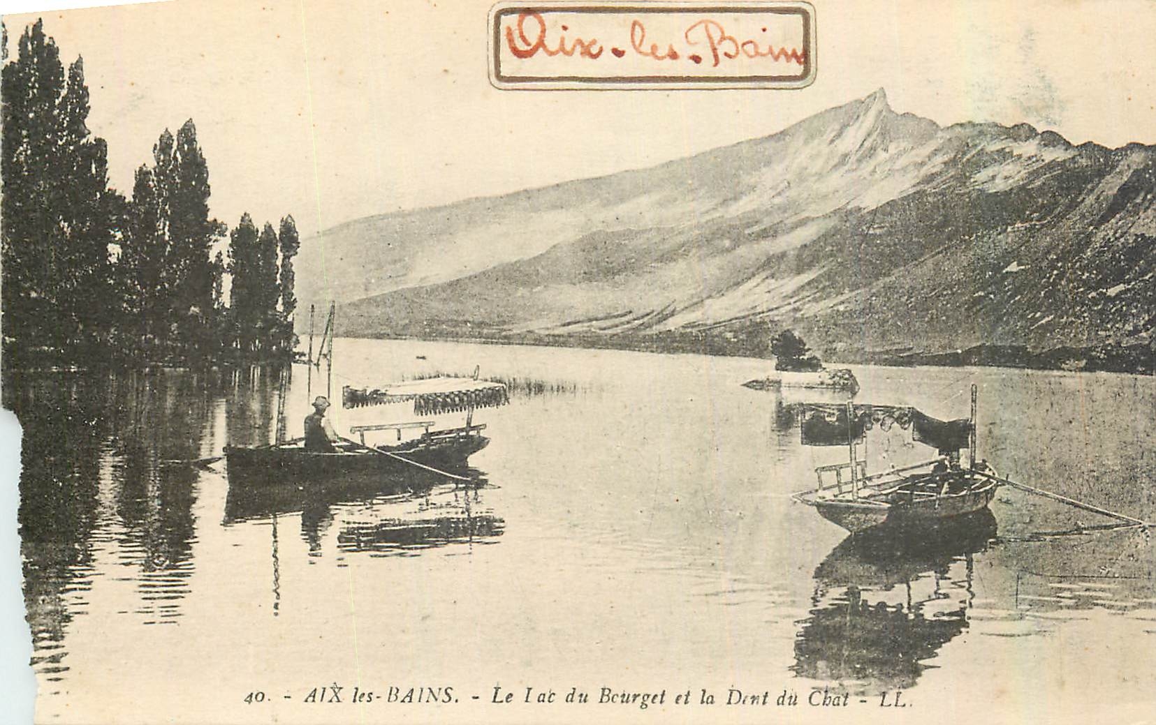CPA Aix les Bains le Lac du Bourget et la Dent du Chat 
