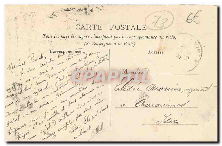 CPA Chambery Savoie le Portail Saint Dominique  — Rückseite