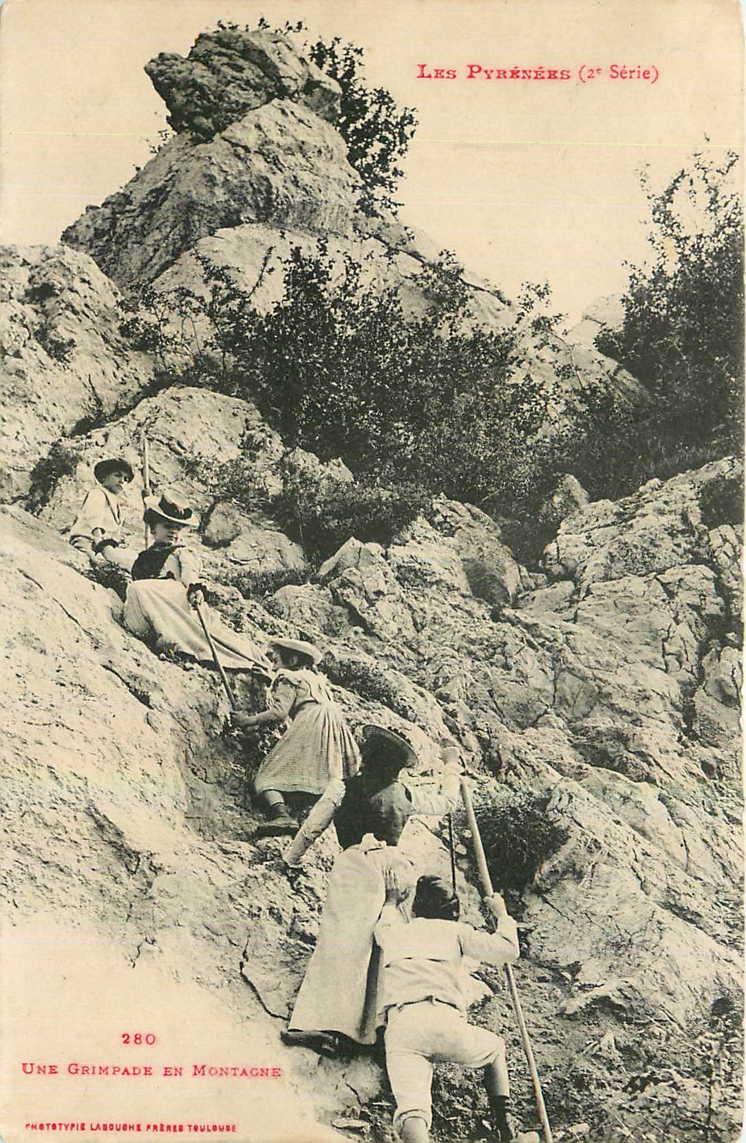 Une grimpe en montagne — Les Pyrénées (2e Série) — Phototypie Labouche Frères Toulouse