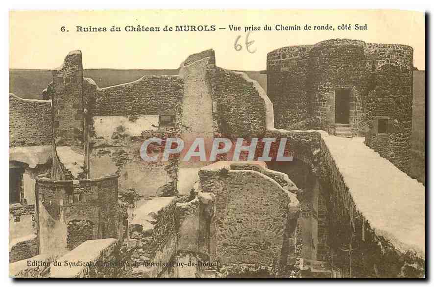 CPA Ruines du Chateau de Murols vue prise du Chemin de ronde cote sud 