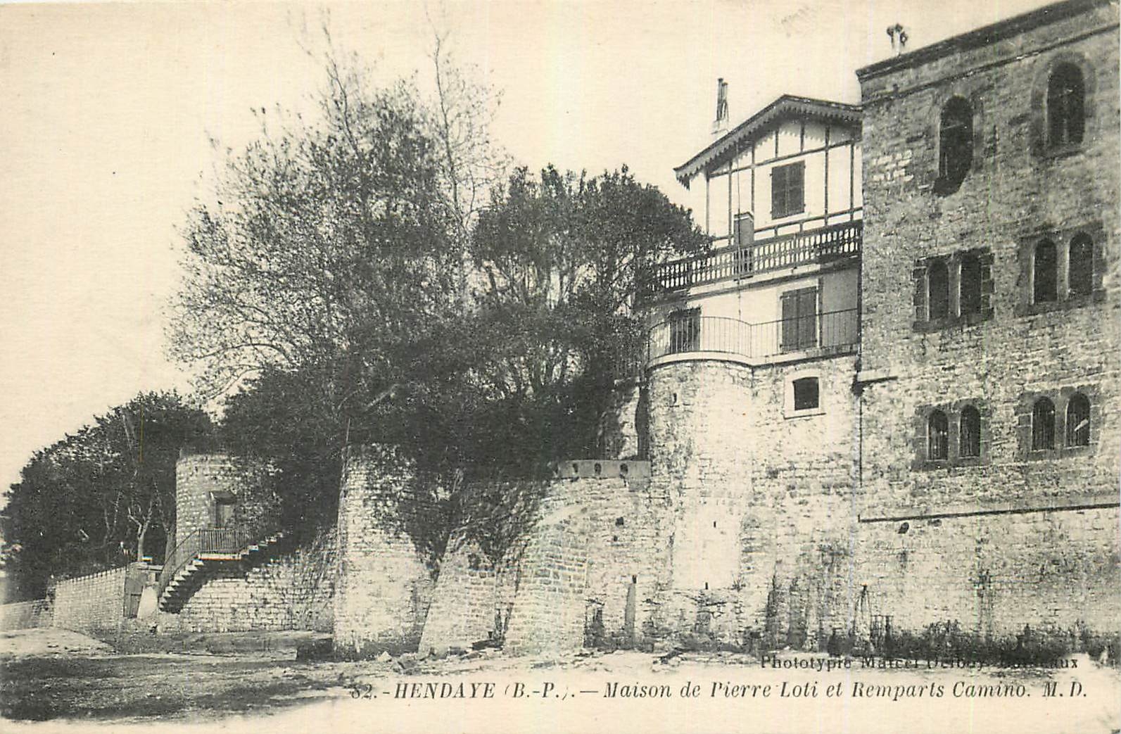 CPA Hendaye B P maison de Pierre Loti et Remparts Camino 