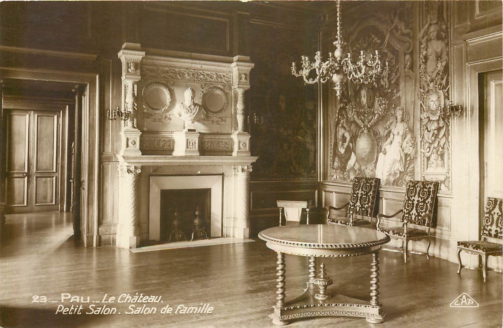 CPA Pau Le Chateau petit Salon Salon de Famille 