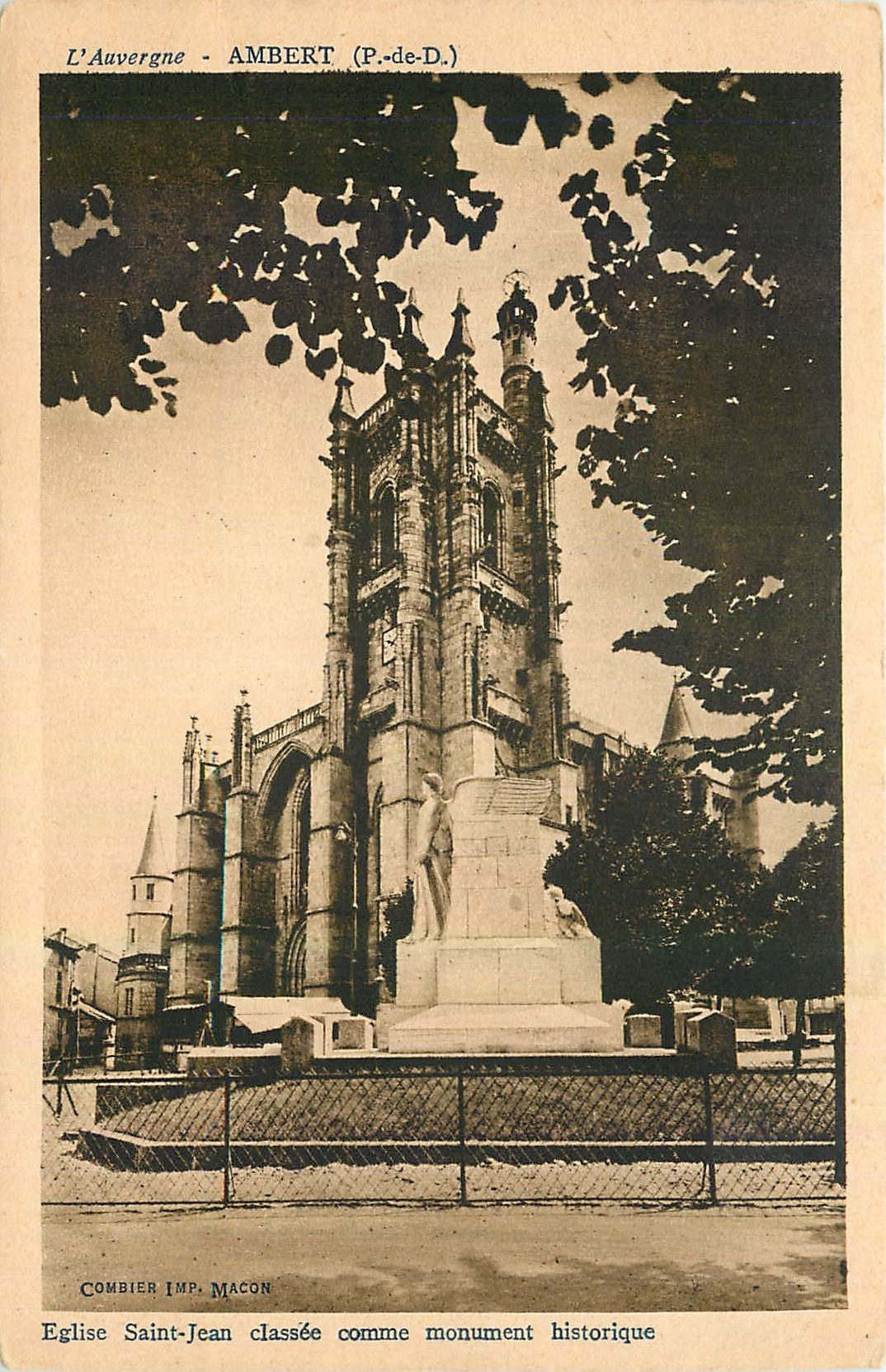 Ambert (P.-de-D.) — Église Saint-Jean classée monument historique — Combier Imp. Macon