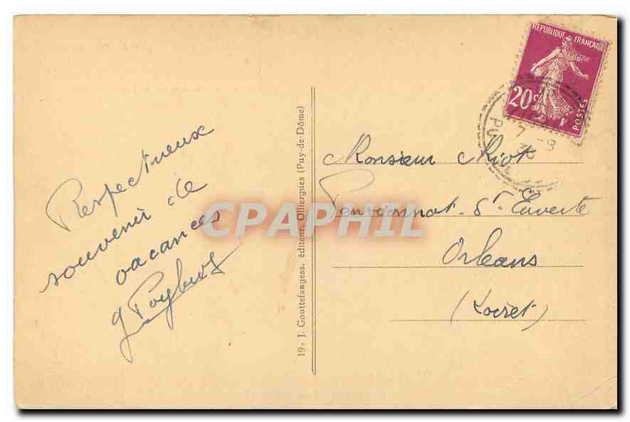 CPA L'Auvergne poetique le lac et le Village d'Aydat  — Verso