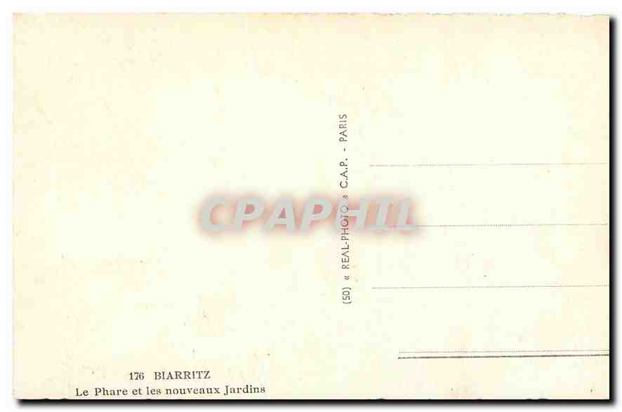 CPA Biarritz le Phare et les Nouveaux Jardins  — Rückseite