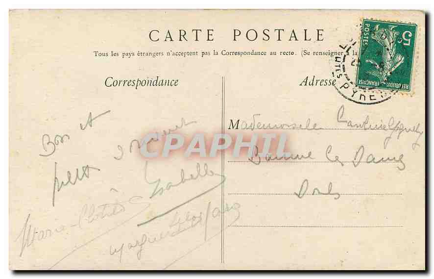 CPA Lourdes Maison Paternelle de Bernadette Soubirous  — Verso