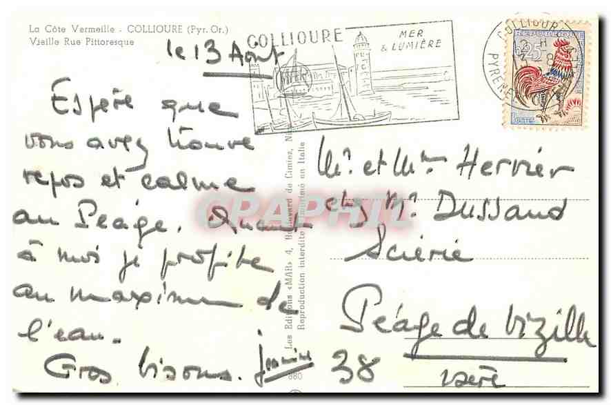 CPA La Cote Vermeille Collioure Puy Or Vieille Rue Pittoresque  — Rückseite