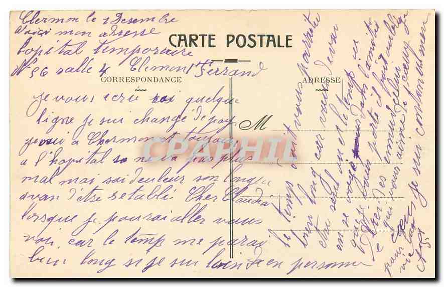 Le Sommet du PUY-DE-DOME — L'Auvergne pittoresque — éditeur L'Auvergne Pittoresque, n° 153 — Rückseite