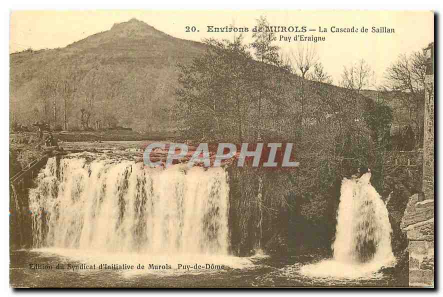 Environs de MUROLS — La Cascade de Saillan — Le Puy d'Eraigne — Édition du Syndicat d'Initiative de Murols, Puy-de-Dôme