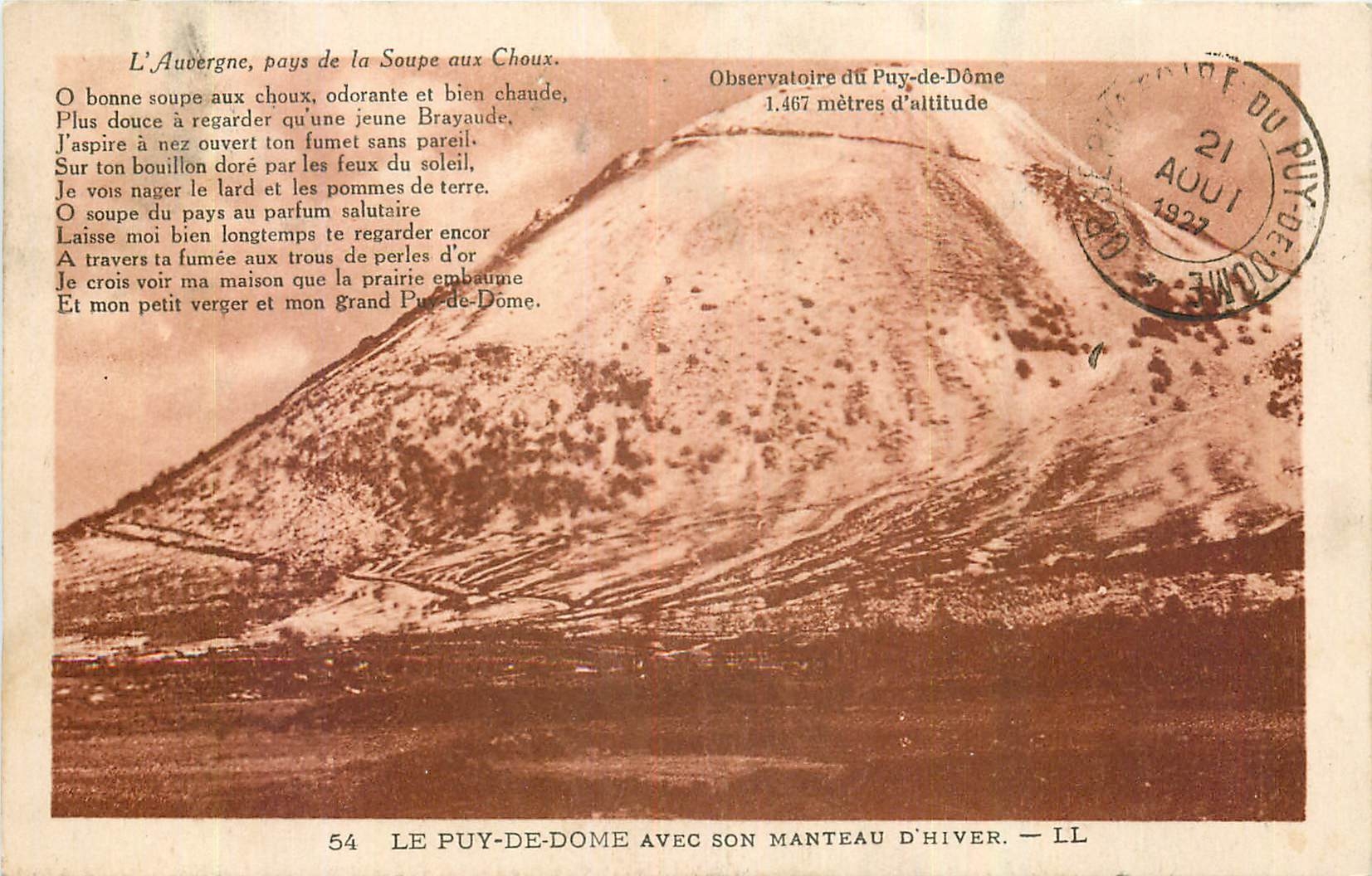 CPA Le Puy de Dome avec son Manteau d'Hiver 