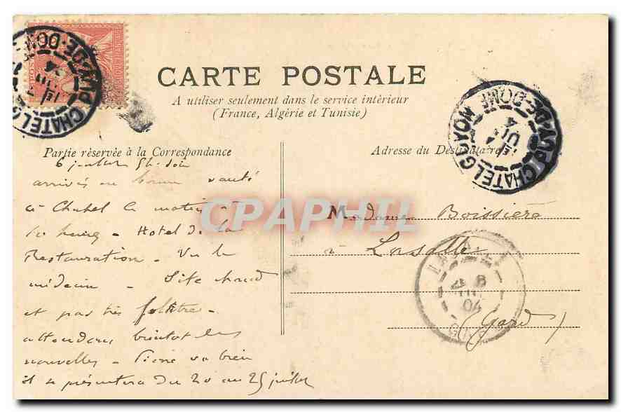 CPA L'Auvergne Chatelguyon Le Kiosque et les Jardins  — Back