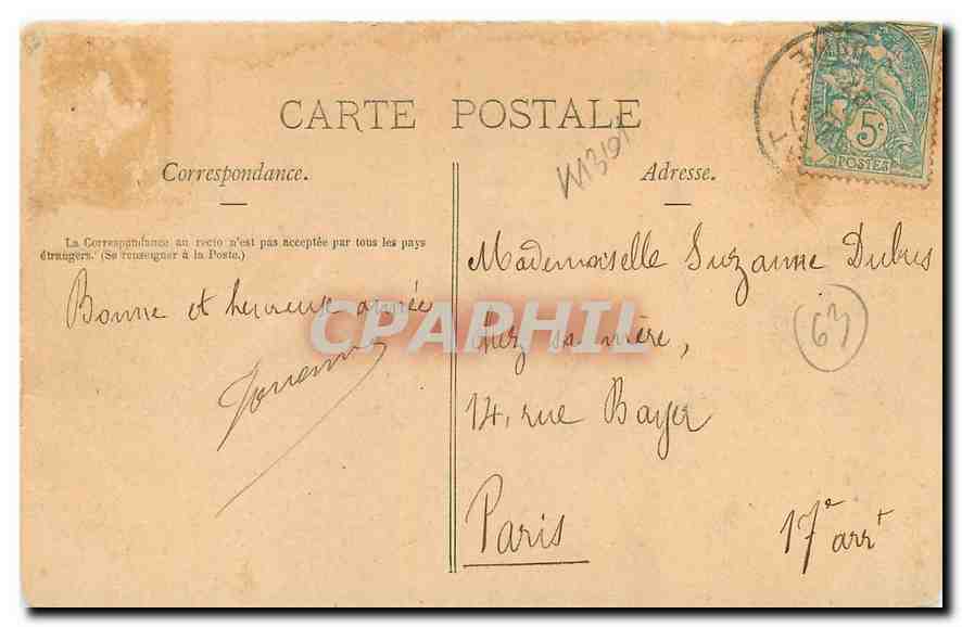 CPA L'Auvergne Historique et Pittoresque Pontgibaud P de D Le Chateau  — Rückseite