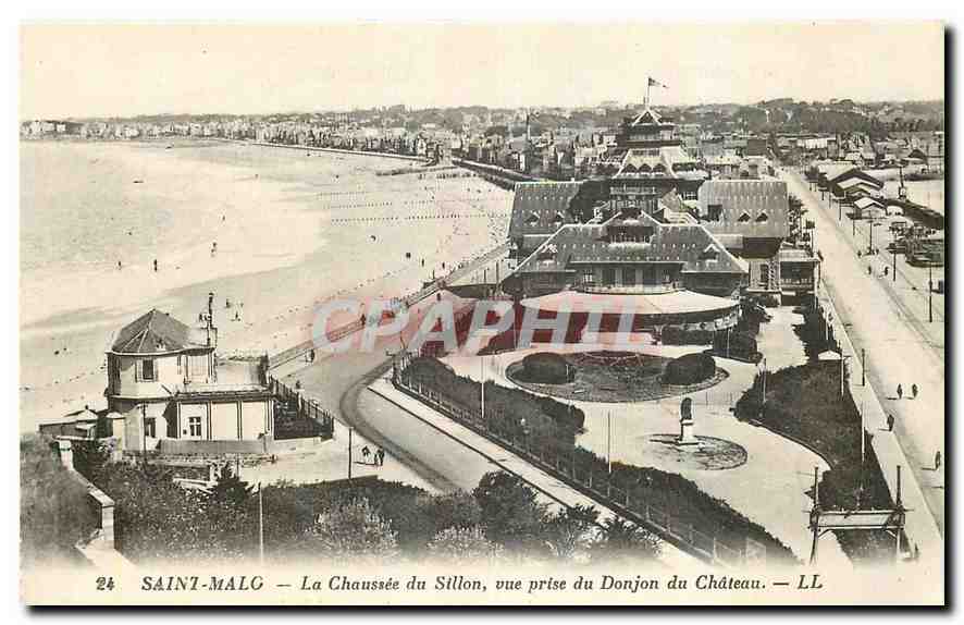 CPA Saint malo La Chaussee du Sillon vue prise du Donjon du Chateau 