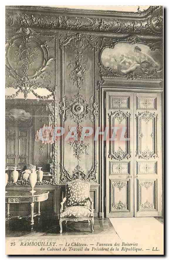 CPA Rambouillet Le Chateau Panneau des Boiseries du Cabinet de Travail du President de la Republique