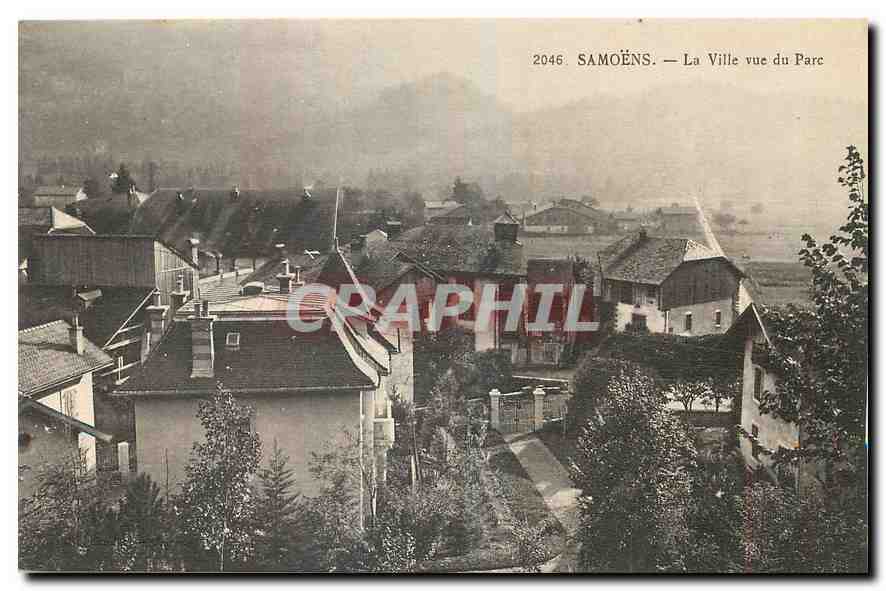 CPA Samoens La Ville vue du Parc 