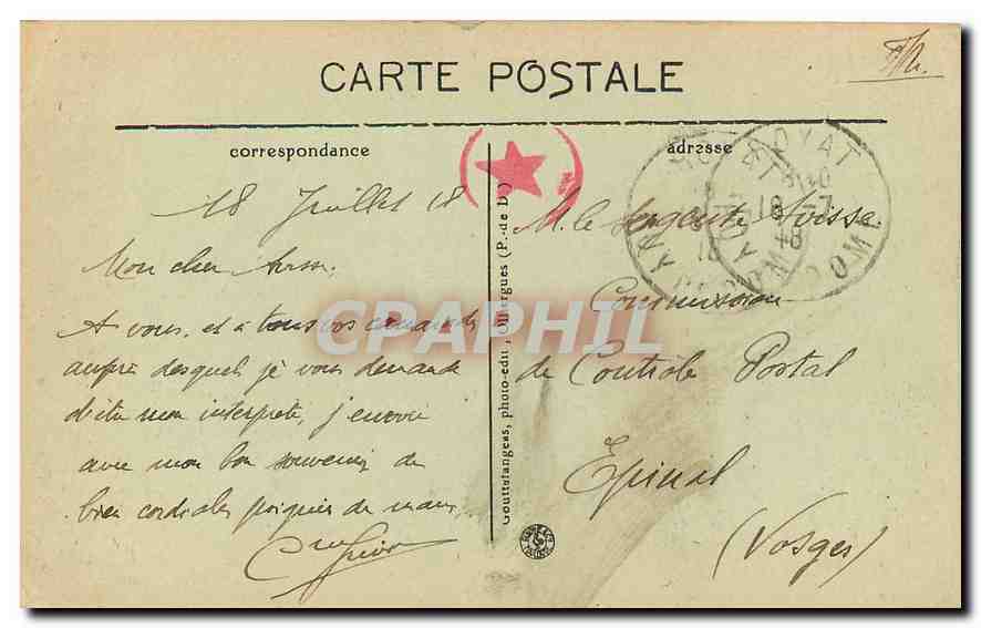 CPA Royat L'Eglise fortifiee  — Rückseite