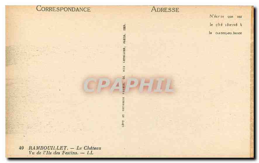 CPA Rambouillet Le Chateau Vu de L'Ile des Festins  — Back