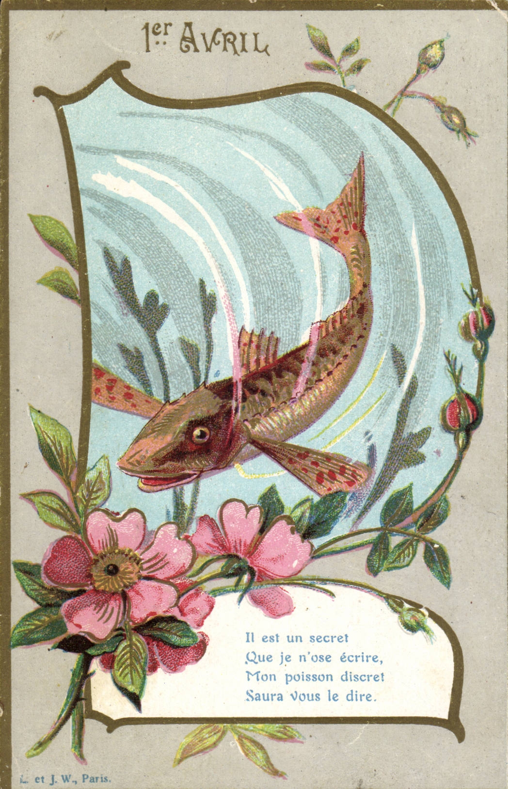Fantaisie CPA 1er avril poisson Paques