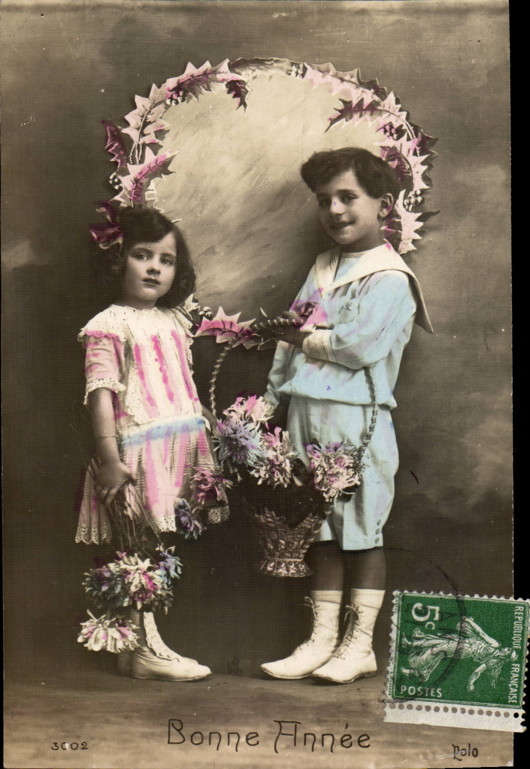 Fantaisie CPA Enfants Bonne annee 