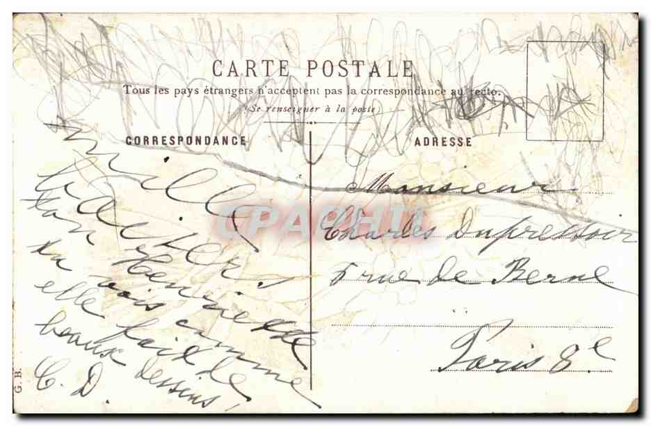 Fantaisie CPA Heureux anniversaire fleurs — Rückseite