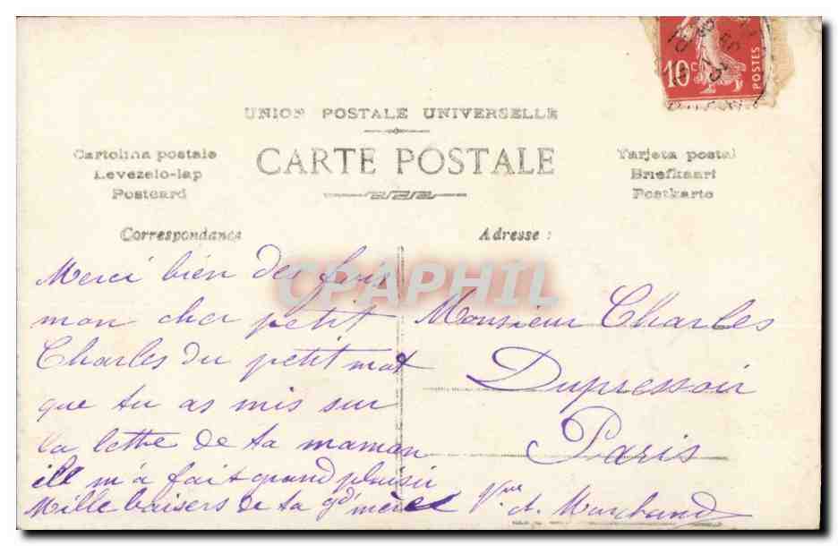 Fantaisie CPA Enfant Souvenir — Verso