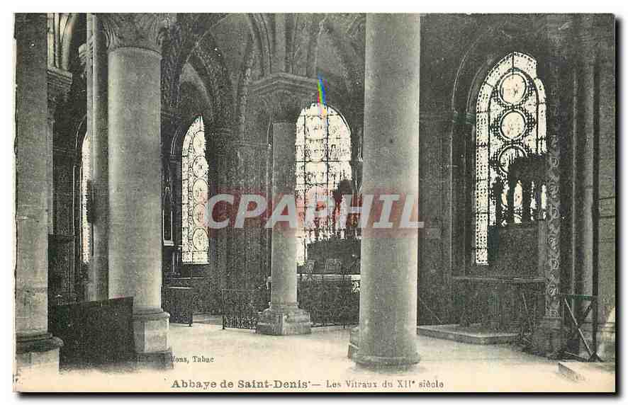 CPA Abbaye de Saint Denis Les Vitraux du XII siecle 
