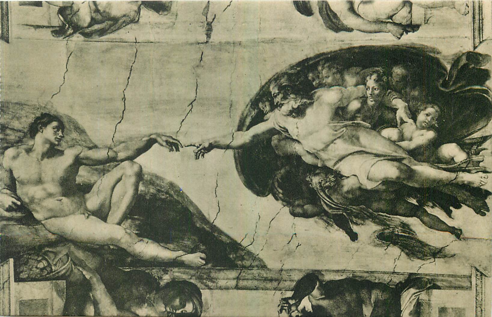 CPA Citta del Vaticano Cappelle Sistina Michelangelo La creation de l'Homme 