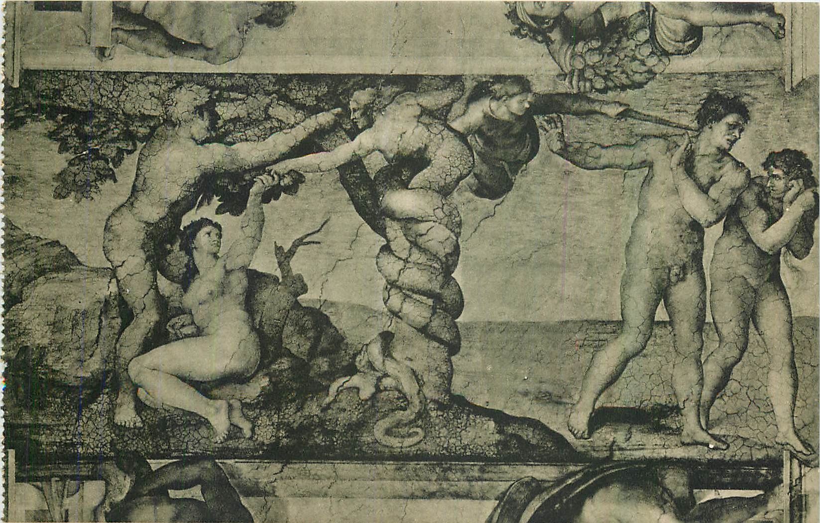 CPA Citta del Vaticano Cappelle Sistina Michelangelo Le Peche originel 