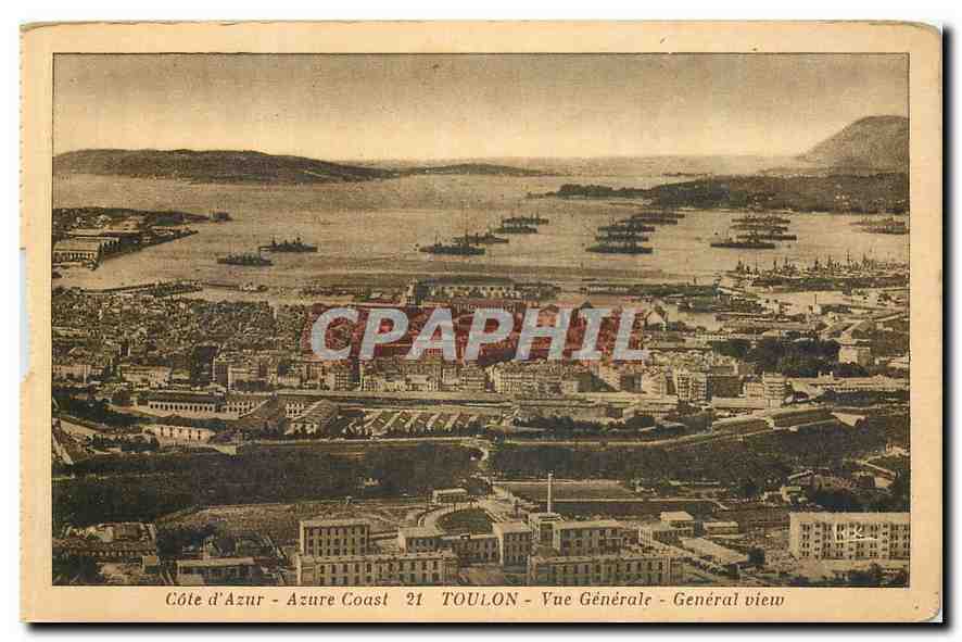 CPA Cote d'Azur Toulon Vue generale Bateaux