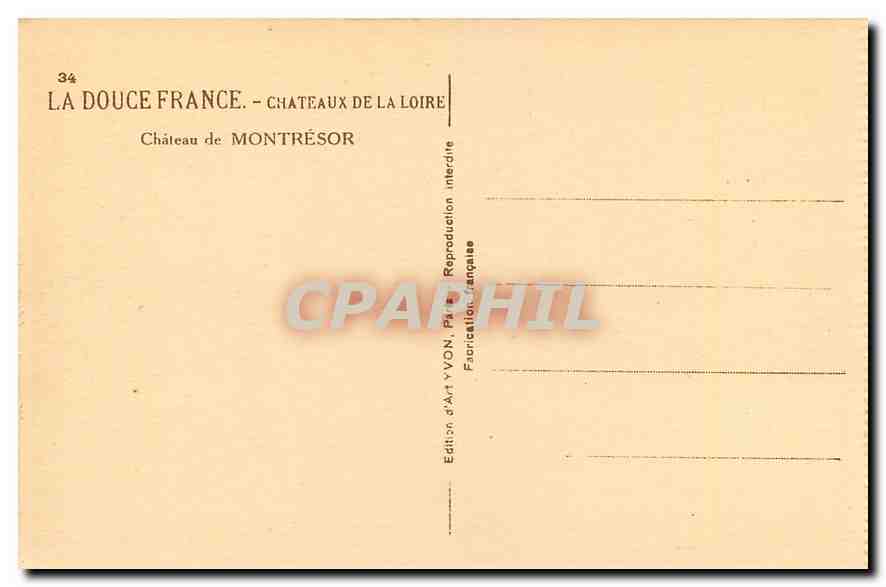 CPA La Douce France Chateaux de la Loire Chateau de Montresor  — Rückseite